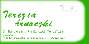 terezia arnoczki business card